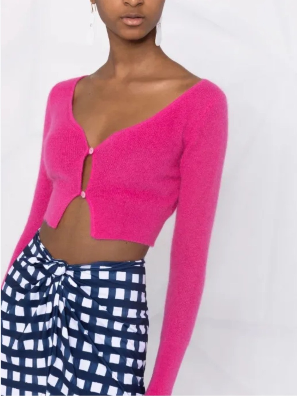 Jacquemus $550 Le Cardigan Alzou 'Pink' size 44 sizing is off